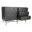 Pemberly Row Solid Wood 6 Door Sideboard on Cast Iron Base in Black