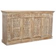Pemberly Row Modern Solid Wood 4 Door Sideboard in Antique White