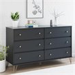 Pemberly Row Modern / Contemporary 6 Drawer Dresser in Black