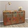 Pemberly Row 3-Drawer 3-Door Sideboard with Copper Metal Cladding