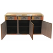 Pemberly Row 3-Drawer 3-Door Sideboard with Copper Metal Cladding