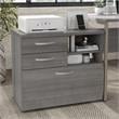 Pemberly Row Engineered Wood Office Storage Cabinet with Drawers - Platinum Gray