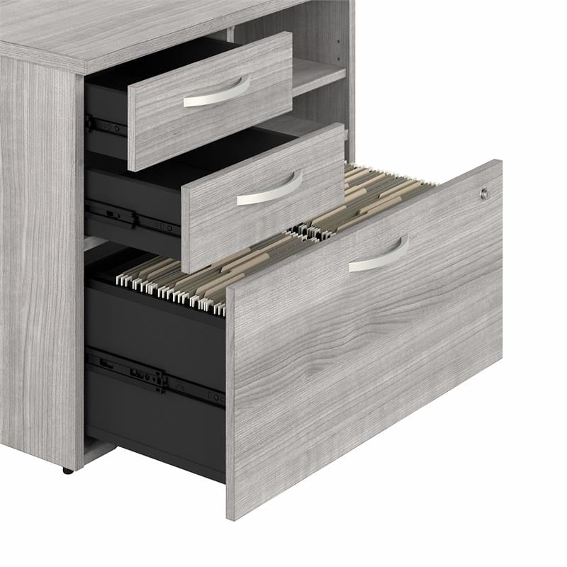 Pemberly Row Engineered Wood Office Storage Cabinet with Drawers - Platinum Gray