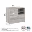 Pemberly Row Engineered Wood Office Storage Cabinet with Drawers - Platinum Gray