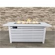 Pemberly Row Metal Propane/Natural Gas Fire Pit Table in White