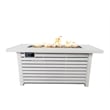 Pemberly Row Metal Propane/Natural Gas Fire Pit Table in White