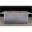 Pemberly Row Metal Propane/Natural Gas Fire Pit Table in Gray