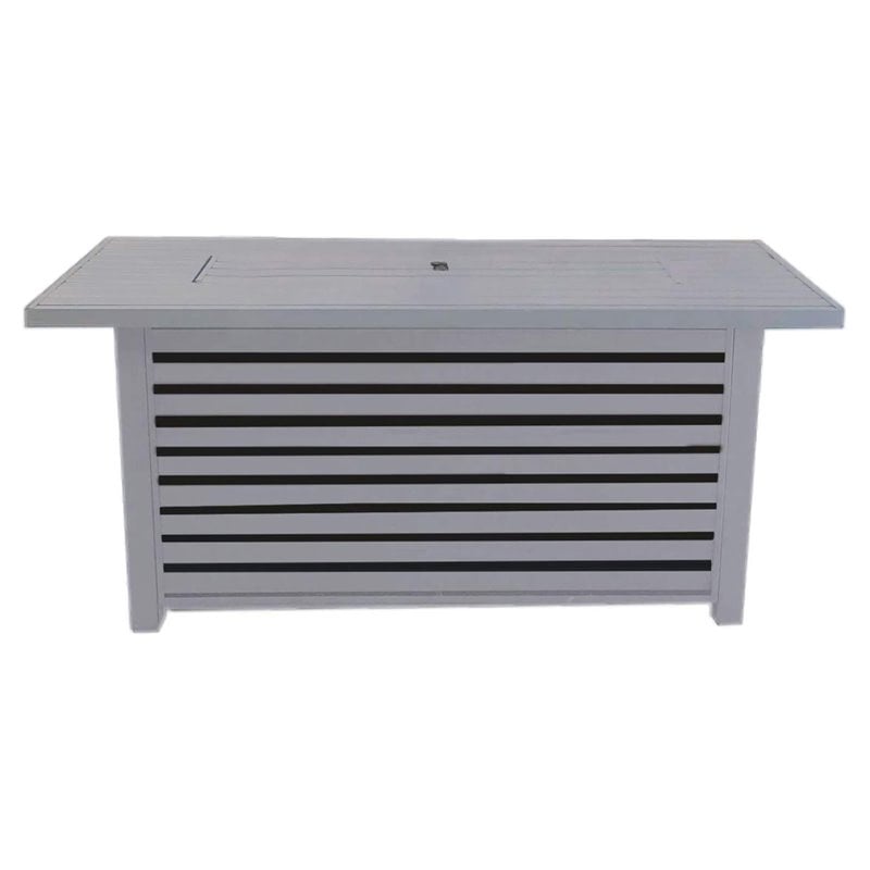 Pemberly Row Metal Propane/Natural Gas Fire Pit Table in Gray