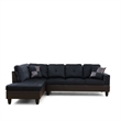 Pemberly Row Fabric Left Facing Sectional in Mightnight Blue