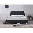 Pemberly Row Wood and Fabric Upholstered Queen Platform Bed in Dark Gray