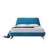 Pemberly Row Wood and Fabric Upholstered Queen Platform Bed in Blue