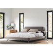 Pemberly Row Wood and Fabric Upholstered King Platform Bed in Gray