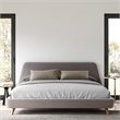 Pemberly Row Wood and Fabric Upholstered King Platform Bed in Gray