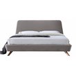 Pemberly Row Wood and Fabric Upholstered King Platform Bed in Gray