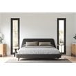 Pemberly Row Wood and Fabric Upholstered King Platform Bed in Dark Gray