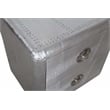 Pemberly Row 2-Drawer Nightstand w/ Silver Aluminum Cladding and Exposed Screws