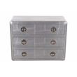 Pemberly Row 3-Drawer Chest w/ Silver Aluminum Cladding and Exposed Steel Screws