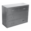 Pemberly Row 3-Drawer Chest w/ Silver Aluminum Cladding and Exposed Steel Studs