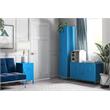 Pemberly Row Modern 2 Door Metal Locker Accent Cabinet in Blue