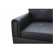 Pemberly Row Modern (Black) 3PC Faux Leather Sectional w/ottoman