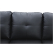 Pemberly Row Modern (Black) 3PC Faux Leather Sectional w/ottoman