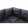 Pemberly Row Modern (Black) 3PC Faux Leather Sectional w/ottoman