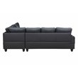 Pemberly Row Modern (Black) 3PC Faux Leather Sectional w/ottoman