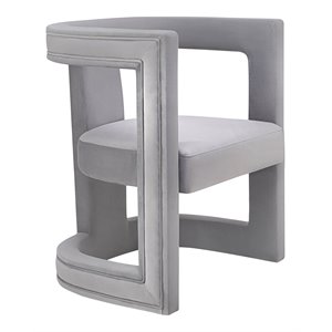 Pemberly Row Modern / Contemporary Gray Finish Birch Velvet Chair