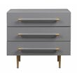 Pemberly Row Modern / Contemporary Gray Acacia Wood Nightstand