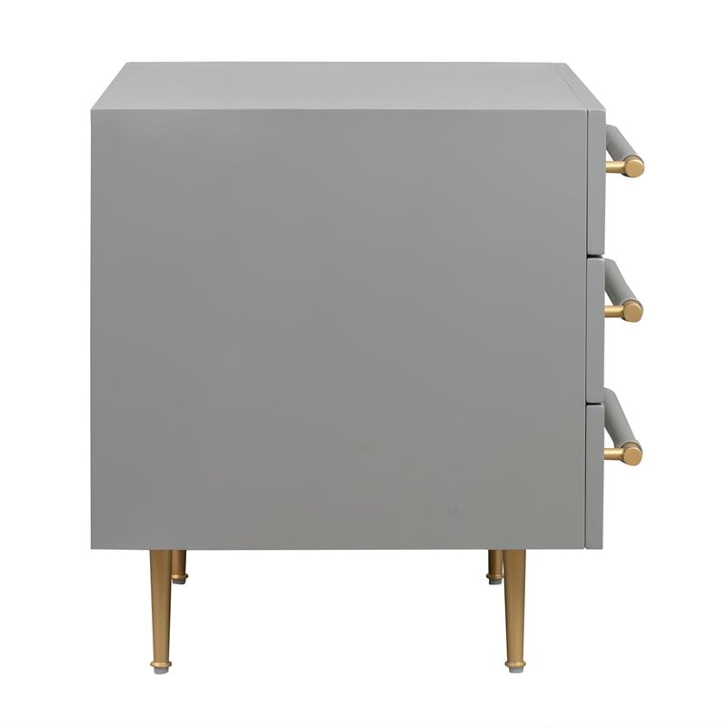 Pemberly Row Modern / Contemporary Gray Acacia Wood Nightstand