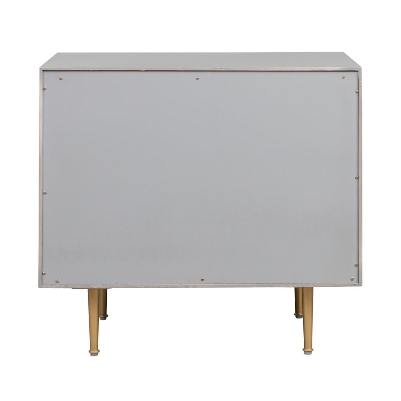 Pemberly Row Modern / Contemporary Gray Acacia Wood Nightstand