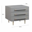 Pemberly Row Modern / Contemporary Gray Acacia Wood Nightstand