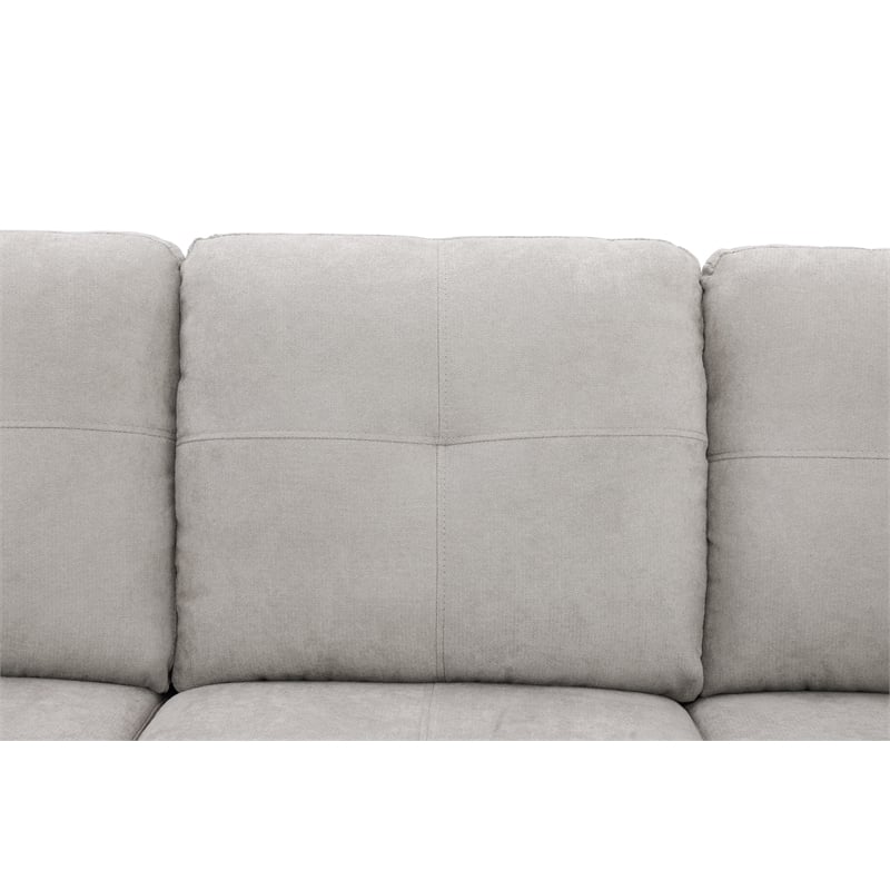 Pemberly Row Modern 3PC Right Facing Sectional Sofa with Ottoman