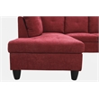 Pemberly Row Contemporary 3PC Sectional Sofa with Ottoman (Red)