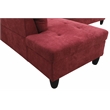 Pemberly Row Contemporary 3PC Sectional Sofa with Ottoman (Red)