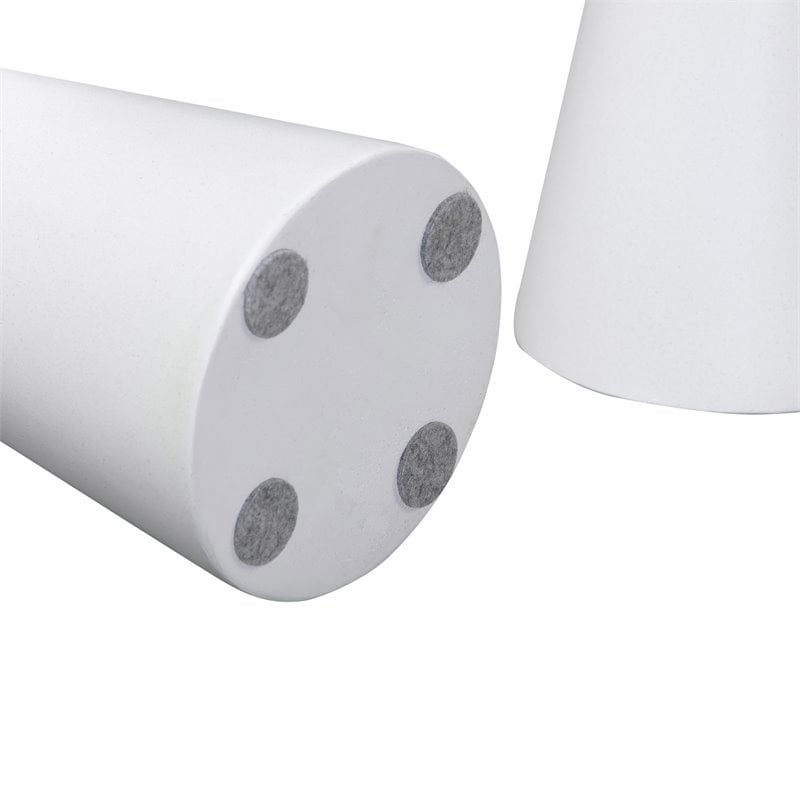 Pemberley Row Concrete White Accent Tables Circle Durable Set of 2 20