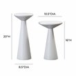 Pemberley Row Concrete White Accent Tables Circle Durable Set of 2 20