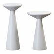 Pemberley Row Concrete White Accent Tables Circle Durable Set of 2 20