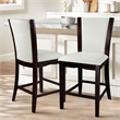 Pemberly Row Counter Height Dining Chair in White Faux Leather (Set of 2)