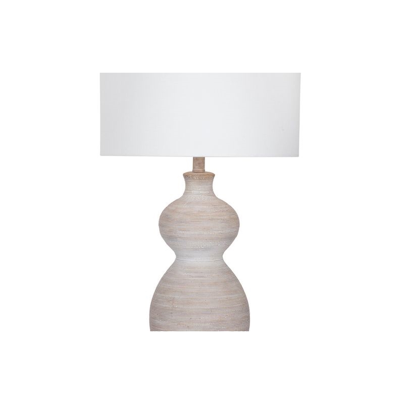 Pemberly Row Modern / Contemporary Sandy Table Lamp in White Ceramic