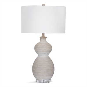 Pemberly Row Modern / Contemporary Sandy Table Lamp in White Ceramic
