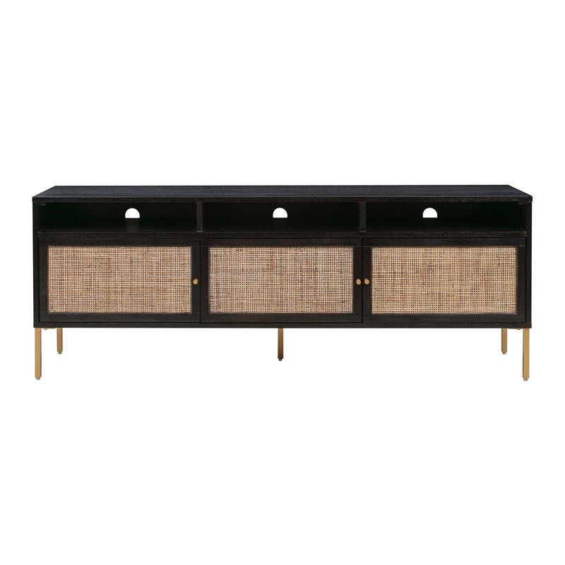 Pemberly Row Modern / Contemporary Black Wooden Media Console