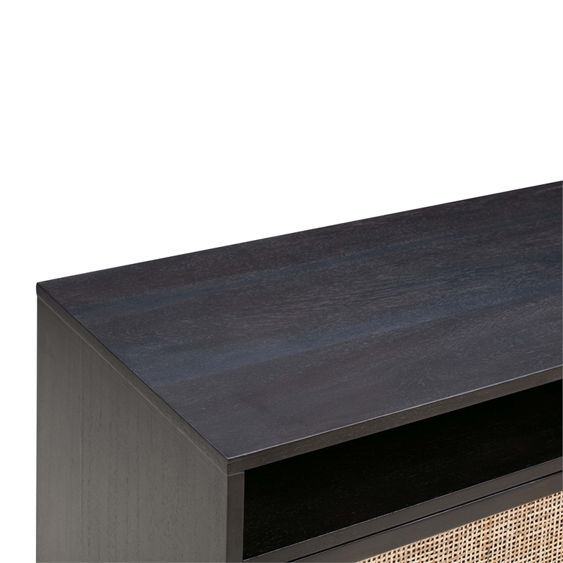 Pemberly Row Modern / Contemporary Black Wooden Media Console