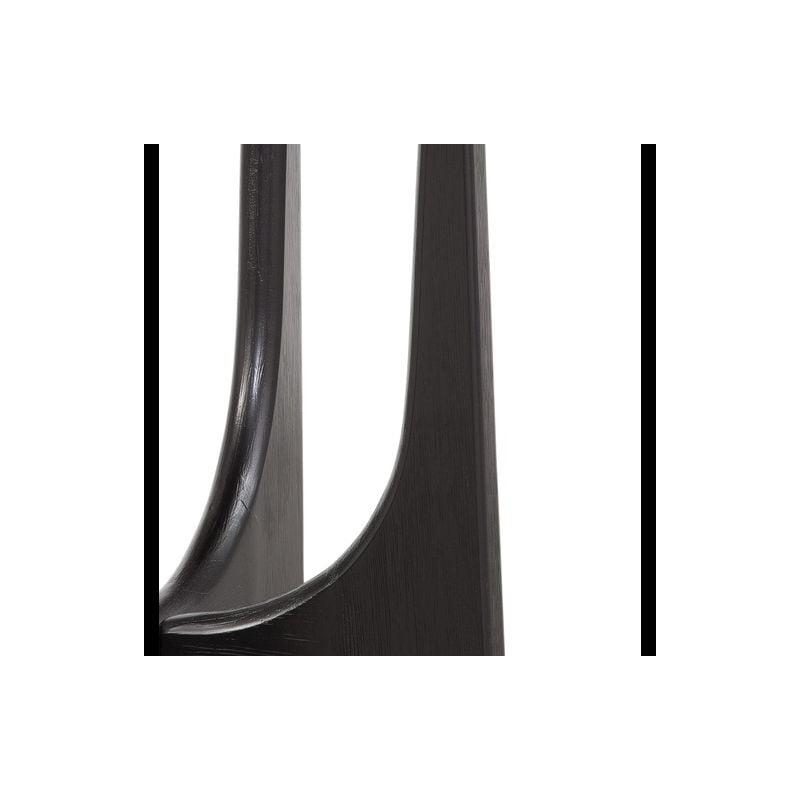 Pemberly Row Modern / Contemporary Round End Table in Black Wood