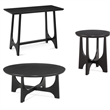 Pemberly Row Modern / Contemporary Round End Table in Black Wood