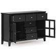 Pemberly Row SOLID WOOD 54 inch Wide Sideboard Buffet Credenza - Black