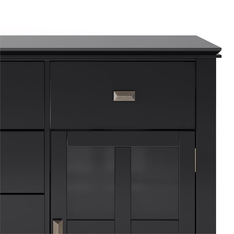 Pemberly Row SOLID WOOD 54 inch Wide Sideboard Buffet Credenza - Black