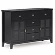 Pemberly Row SOLID WOOD 54 inch Wide Sideboard Buffet Credenza - Black