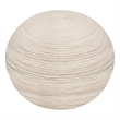 Pemberly Row Modern Round Pouf in Ivory Wool with Polyester Filling