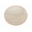 Pemberly Row Modern Round Pouf in Ivory Wool with Polyester Filling